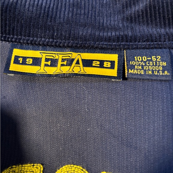 Vintage FFA 100% Cotton Corduroy Jacket California Fresno - Central Blue Size 52 - Picture 4 of 4